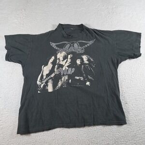 Vintage 1989 Aerosmith Pump T shirt Large black 80s single stitch Brockum tour